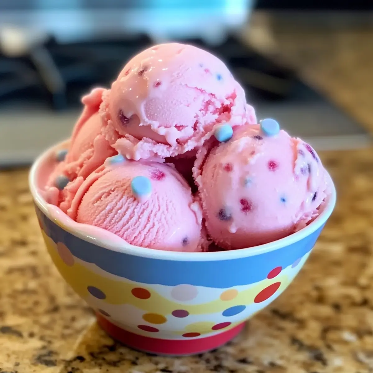 glace à la gomme à bulles