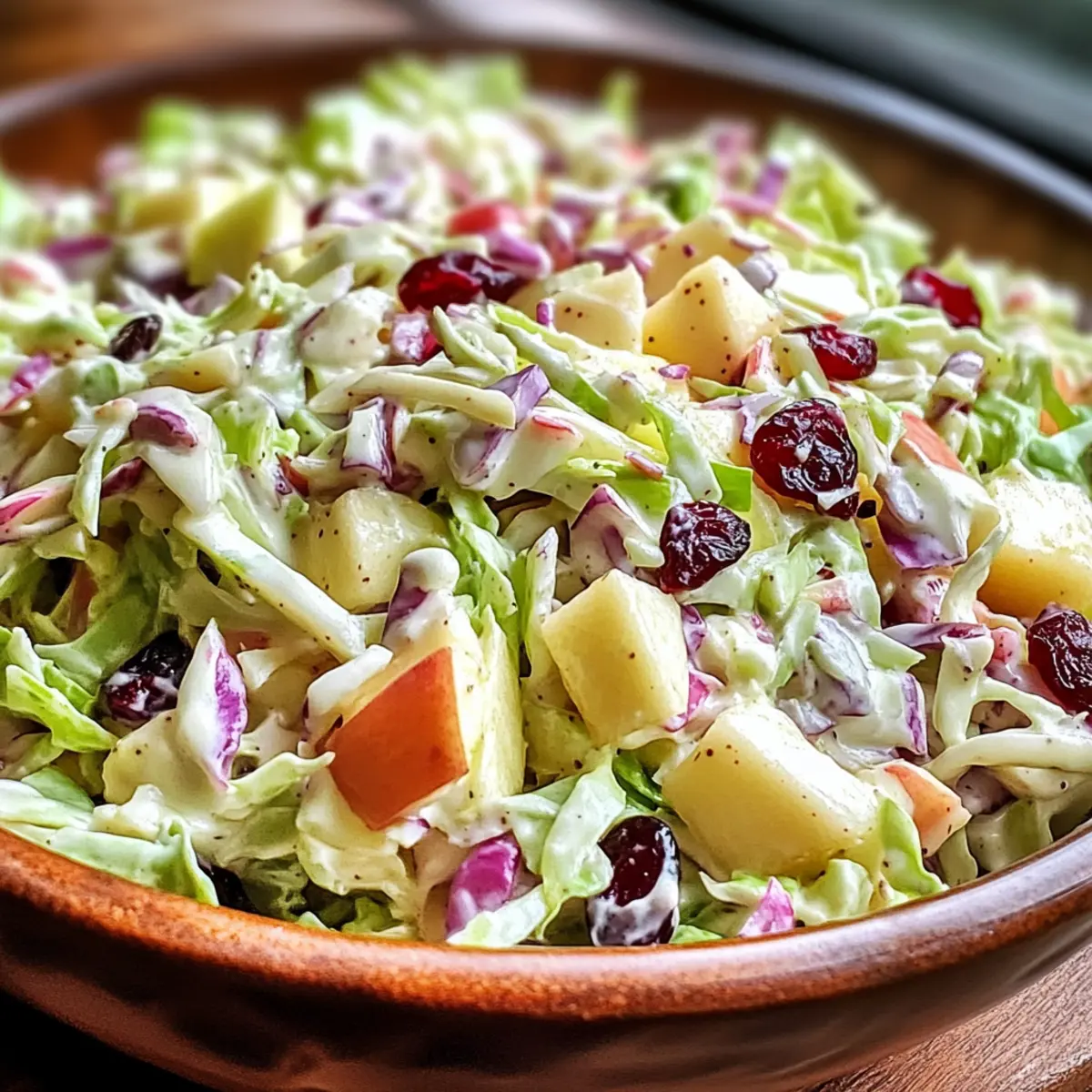 salade de chou aux canneberges et aux pommes