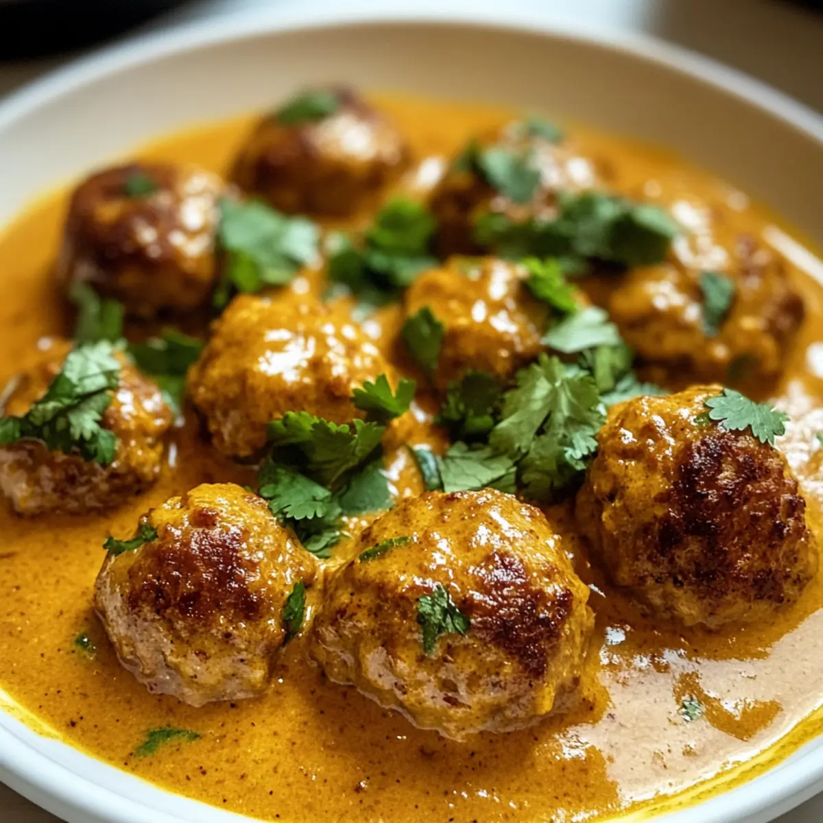 Boulettes de viande au curry crémeux de noix de coco