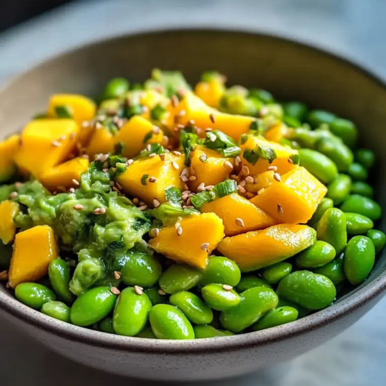 Salade d’edamame, mangue et avocat rafraîchissante
