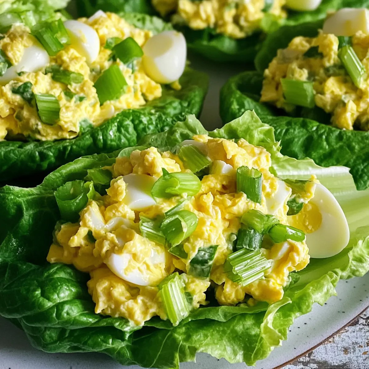 Wraps de laitue à salade d'œufs léger