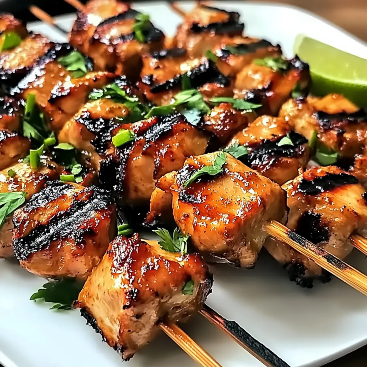 Brochettes de poulet grillées à la noix de coco thaïlandaise