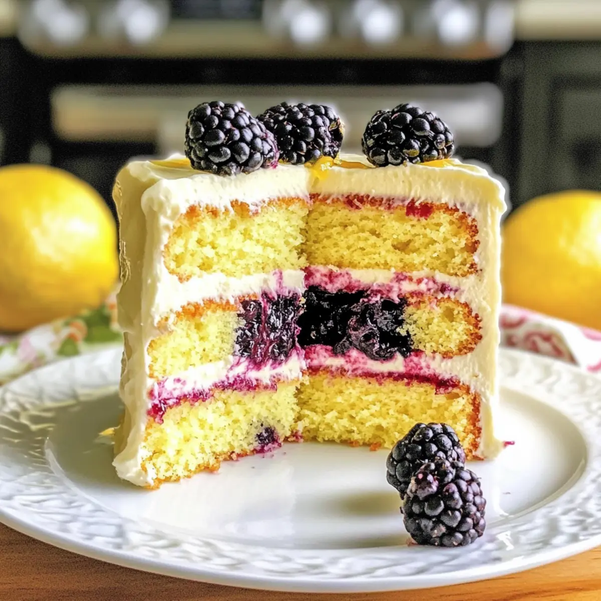 Gâteau au citron et aux mûres