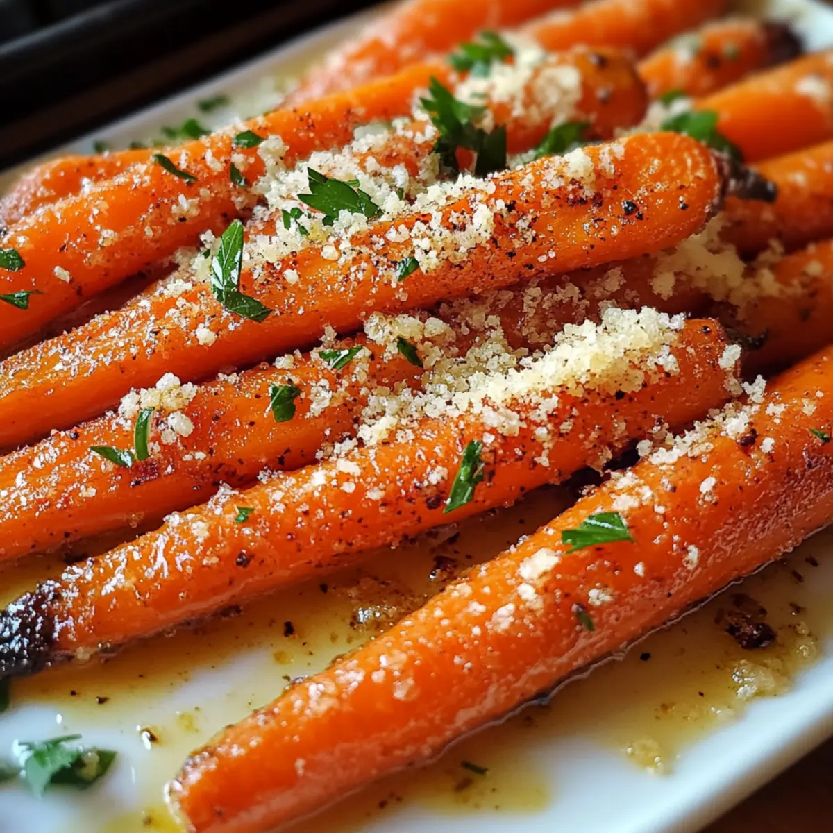 Carottes rôties à l'ail et au parmesan