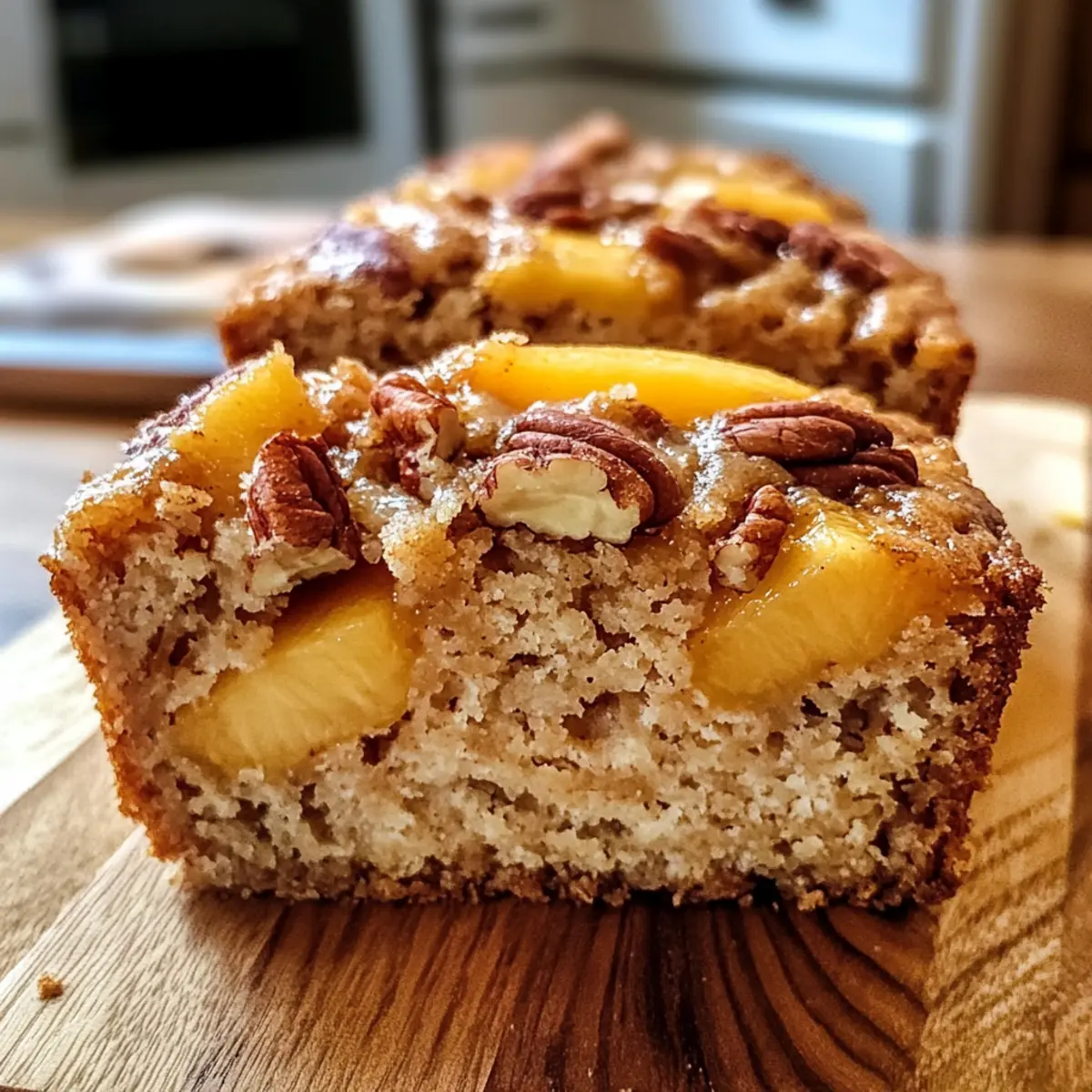 Pain aux pêches et pacanes