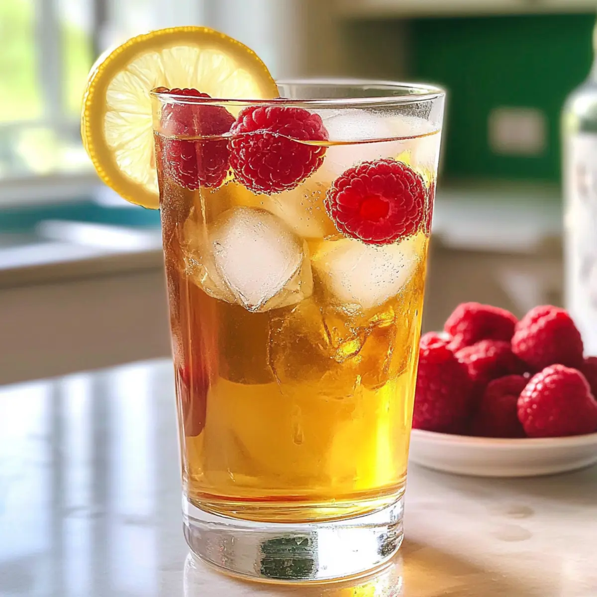 thé glacé à la framboise